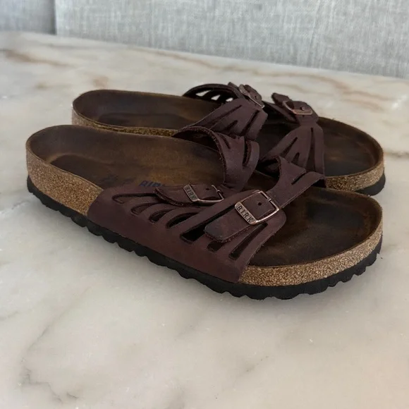 Birkenstock Women's Granada Soft Footbed Tobacco Oiled Leather Brown Sandals 6US - Picture 15 of 16